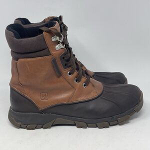 Sperry Top Sider Wetlands Waterproof Duck Boots Mens 9 M Brown Leather Rugged